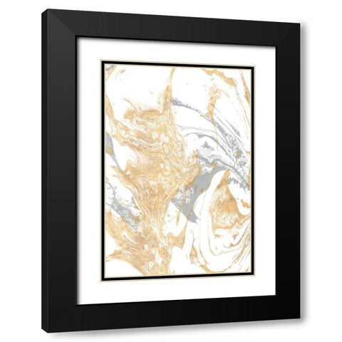 Golden Ice Black Modern Wood Framed Art Print with Double Matting by Mercado, M.