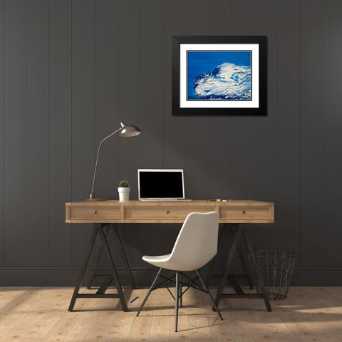 Ice Black Modern Wood Framed Art Print with Double Matting by Mercado, M.