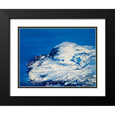 Ice Black Modern Wood Framed Art Print with Double Matting by Mercado, M.