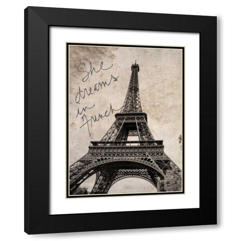 French Dreams Border Black Modern Wood Framed Art Print with Double Matting by Navas, Emily