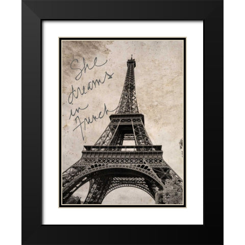 French Dreams Border Black Modern Wood Framed Art Print with Double Matting by Navas, Emily