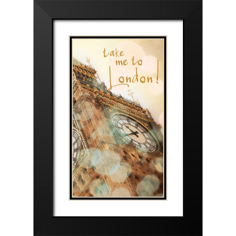 Take Me To London Black Modern Wood Framed Art Print with Double Matting by Navas, Emily