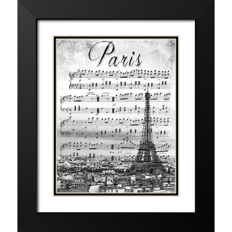 Musical Paris Black Modern Wood Framed Art Print with Double Matting by Navas, Emily