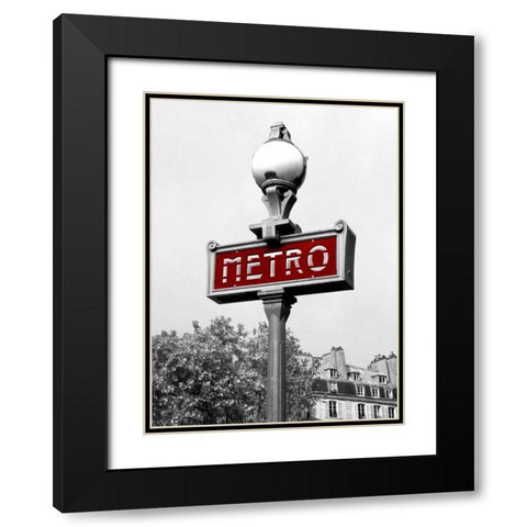 Metro in Paris Black Modern Wood Framed Art Print with Double Matting by Navas, Emily