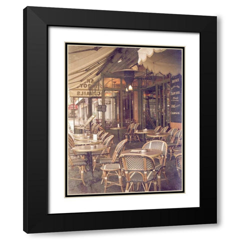 Paris Cafe I Black Modern Wood Framed Art Print with Double Matting by Navas, Emily