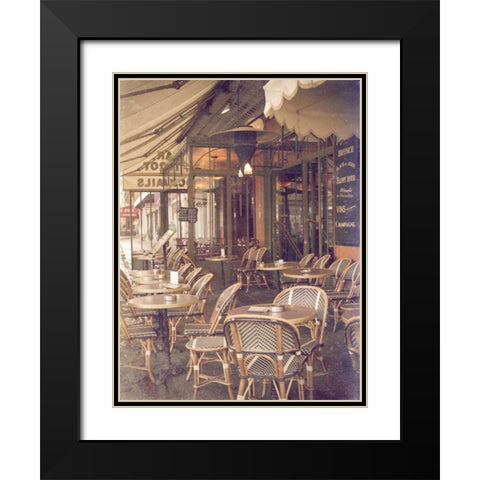 Paris Cafe I Black Modern Wood Framed Art Print with Double Matting by Navas, Emily