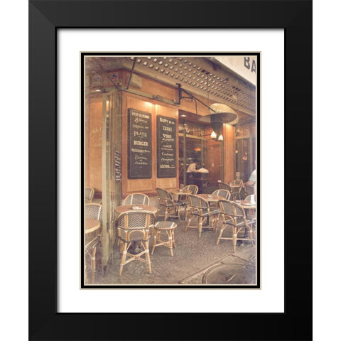 Paris Cafe II Black Modern Wood Framed Art Print with Double Matting by Navas, Emily