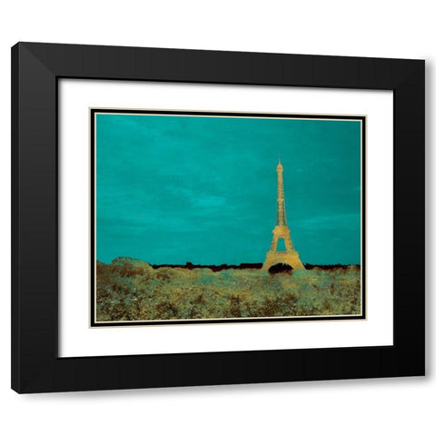 Teal Paris Black Modern Wood Framed Art Print with Double Matting by Navas, Emily