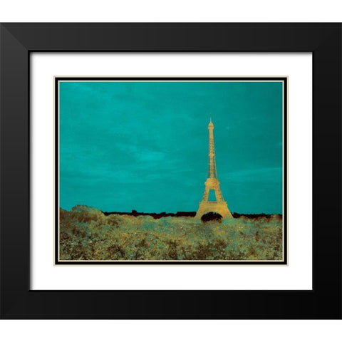 Teal Paris Black Modern Wood Framed Art Print with Double Matting by Navas, Emily