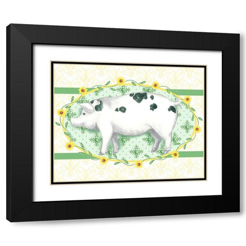 Piggy Wiggy III Black Modern Wood Framed Art Print with Double Matting by Metz, Andi