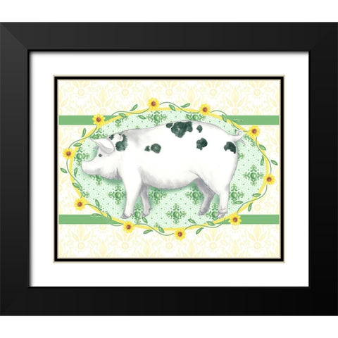 Piggy Wiggy III Black Modern Wood Framed Art Print with Double Matting by Metz, Andi