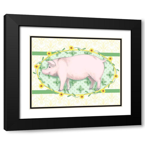 Piggy Wiggy I Black Modern Wood Framed Art Print with Double Matting by Metz, Andi
