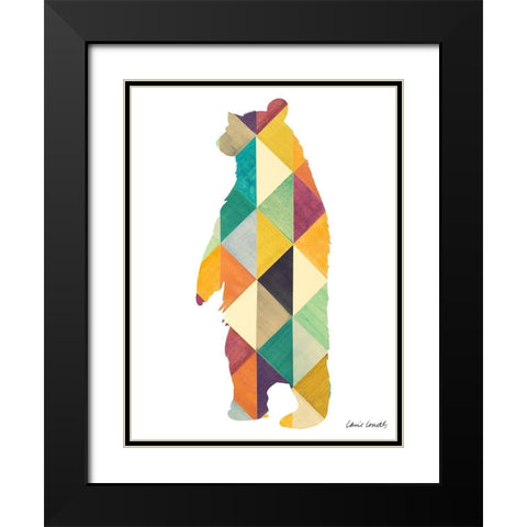 Uptown Bear Black Modern Wood Framed Art Print with Double Matting by Loreth, Lanie
