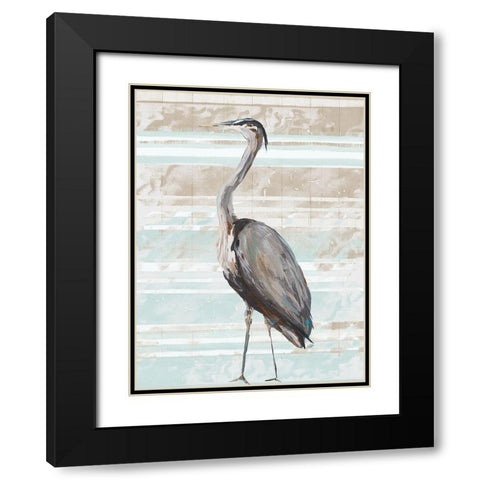 Grey Heron I Black Modern Wood Framed Art Print with Double Matting by DeRice, Julie