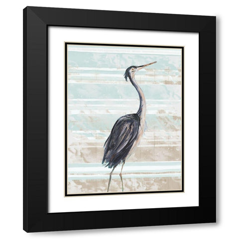 Grey Heron II Black Modern Wood Framed Art Print with Double Matting by DeRice, Julie