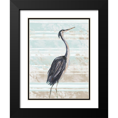 Grey Heron II Black Modern Wood Framed Art Print with Double Matting by DeRice, Julie