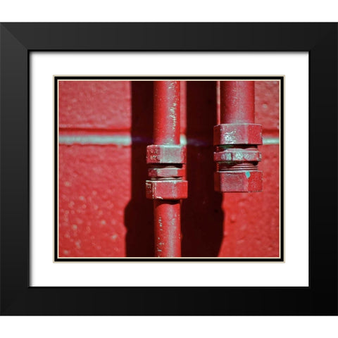 Pipes I Black Modern Wood Framed Art Print with Double Matting by Peck, Gail