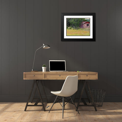 Country Meadow II Black Modern Wood Framed Art Print with Double Matting by Peck, Gail