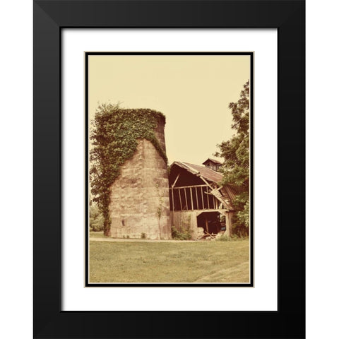 Barn and Silo Black Modern Wood Framed Art Print with Double Matting by Peck, Gail
