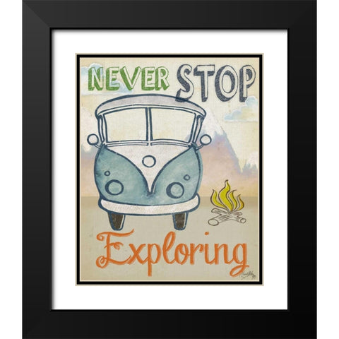 Traveling I Black Modern Wood Framed Art Print with Double Matting by Medley, Elizabeth