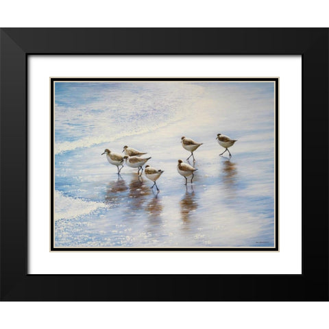 Sand Dancers Black Modern Wood Framed Art Print with Double Matting by Nawrocke, Bruce
