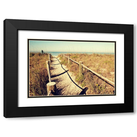 Sandy Path I Black Modern Wood Framed Art Print with Double Matting by Peck, Gail