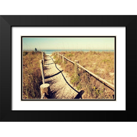 Sandy Path I Black Modern Wood Framed Art Print with Double Matting by Peck, Gail