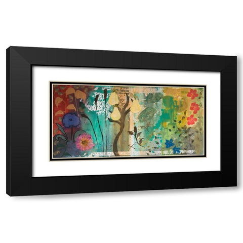 Rhapsody Black Modern Wood Framed Art Print with Double Matting by Maria, Robin