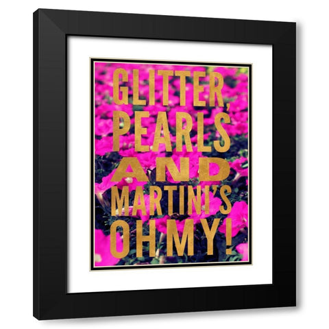 Glittery Flower III Black Modern Wood Framed Art Print with Double Matting by Bryant, Susan