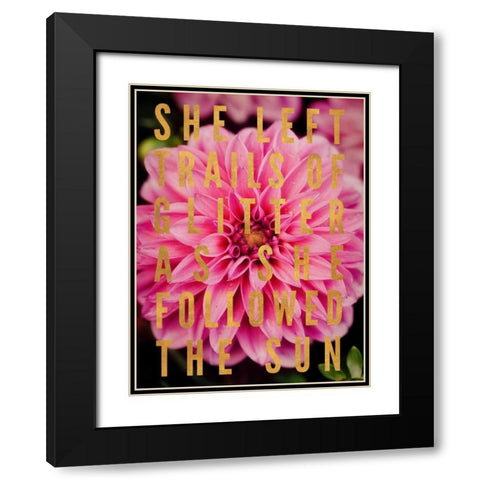 Glittery Flower I Black Modern Wood Framed Art Print with Double Matting by Bryant, Susan