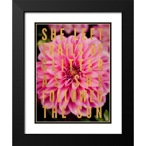 Glittery Flower I Black Modern Wood Framed Art Print with Double Matting by Bryant, Susan