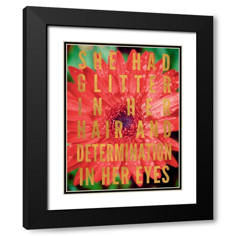 Glittery Flower II Black Modern Wood Framed Art Print with Double Matting by Bryant, Susan