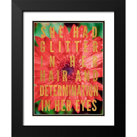 Glittery Flower II Black Modern Wood Framed Art Print with Double Matting by Bryant, Susan