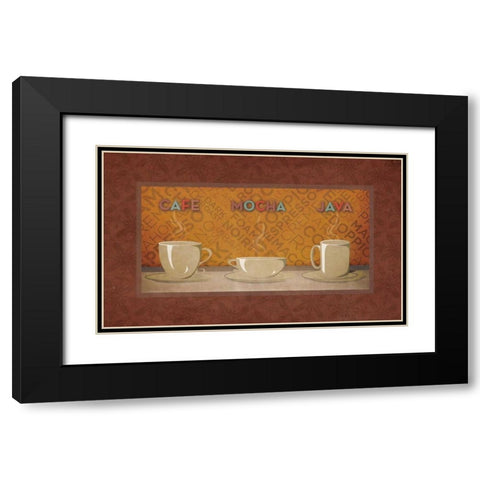 Coffee Selection Black Modern Wood Framed Art Print with Double Matting by SD Graphics Studio