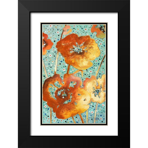Giardino Dorato II Black Modern Wood Framed Art Print with Double Matting by Pinto, Patricia