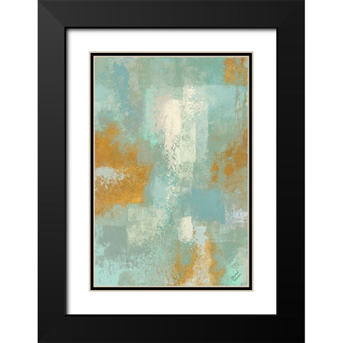 Escape into Teal Abstraction I Black Modern Wood Framed Art Print with Double Matting by Marcon, Michael