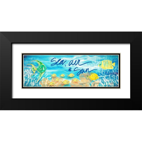 Under the Sea Panel I Black Modern Wood Framed Art Print with Double Matting by DeRice, Julie