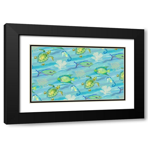 Sealife Rectangle I Black Modern Wood Framed Art Print with Double Matting by DeRice, Julie