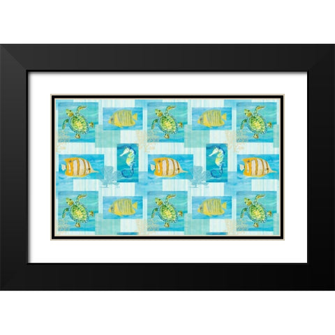 Sealife Rectangle II Black Modern Wood Framed Art Print with Double Matting by DeRice, Julie