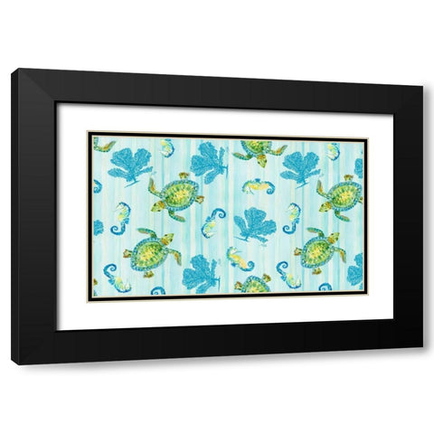 Sealife Rectangle III Black Modern Wood Framed Art Print with Double Matting by DeRice, Julie