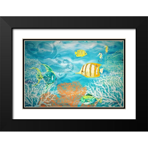 Under the Sea Black Modern Wood Framed Art Print with Double Matting by DeRice, Julie