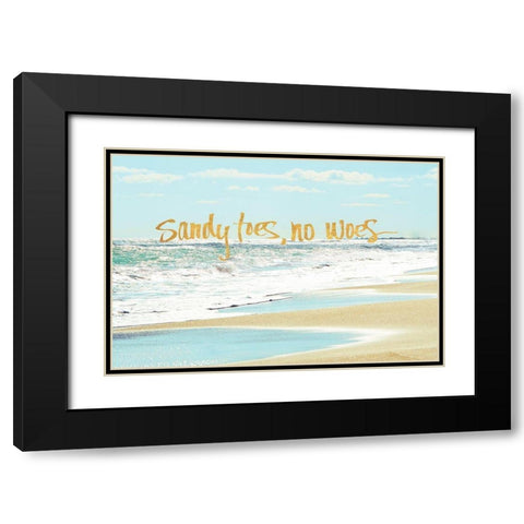 Sandy Toes, No Woes Black Modern Wood Framed Art Print with Double Matting by Nawrocke, Bruce