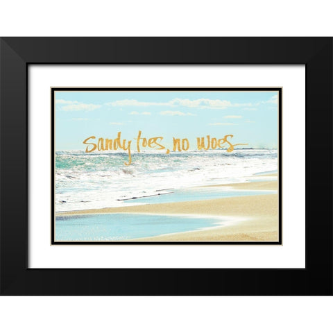 Sandy Toes, No Woes Black Modern Wood Framed Art Print with Double Matting by Nawrocke, Bruce