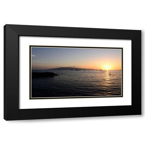 Sunset At The Bay Black Modern Wood Framed Art Print with Double Matting by Nawrocke, Bruce