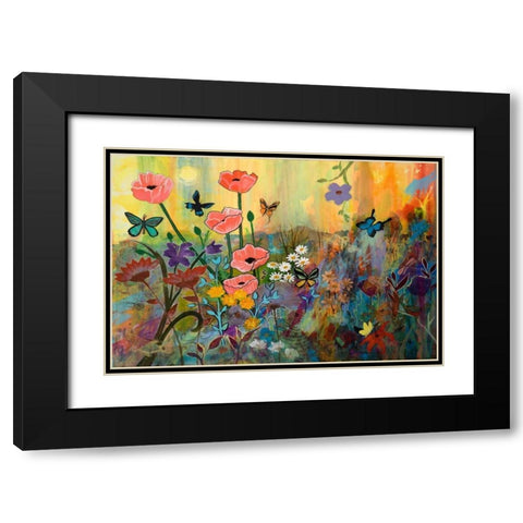 Pink Poppies in Paradise Black Modern Wood Framed Art Print with Double Matting by Maria, Robin