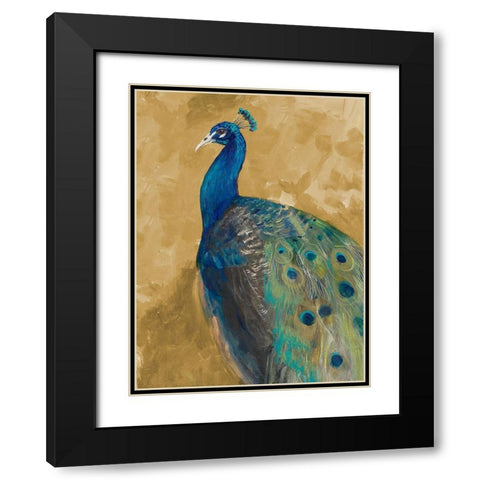 Royal Plume on Gold Black Modern Wood Framed Art Print with Double Matting by Maria, Robin