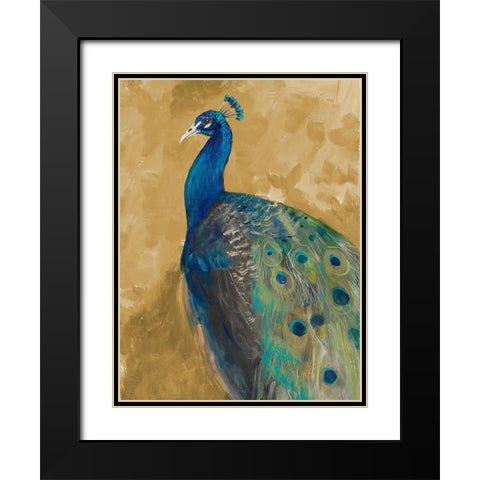 Royal Plume on Gold Black Modern Wood Framed Art Print with Double Matting by Maria, Robin