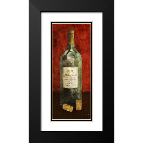 Red Wine and Cork II (red background) Black Modern Wood Framed Art Print with Double Matting by Loreth, Lanie