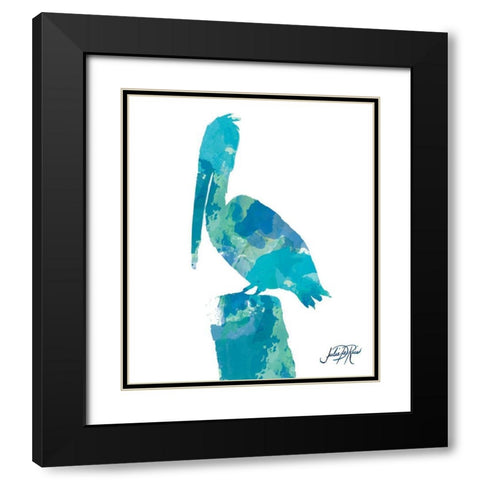 Watercolor Pelican 1 Black Modern Wood Framed Art Print with Double Matting by DeRice, Julie