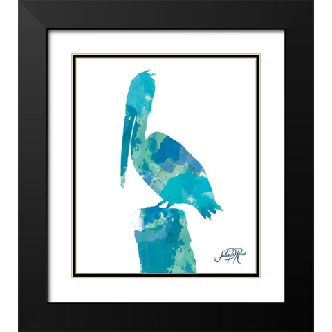 Watercolor Pelican 1 Black Modern Wood Framed Art Print with Double Matting by DeRice, Julie